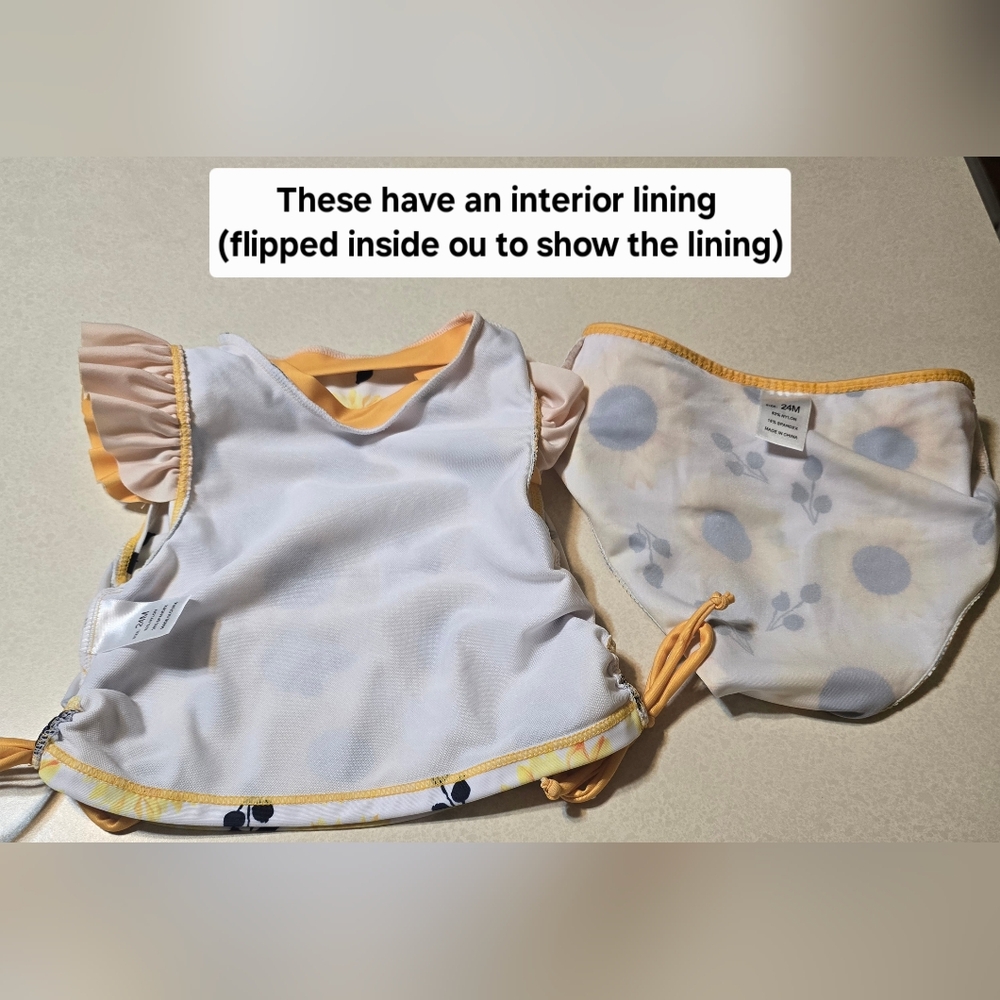Toddler Girls 24M Swimsuit Cute 2 Piece Tankini Bathing Suit Ruffle Beach Bikini - Picture 9 of 13